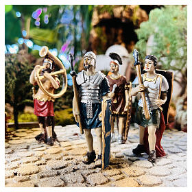 Cuatro estatuas de soldados romanos 9 cm
