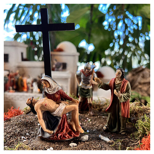 Deposizione Cristo dalla croce resina 9 cm 4