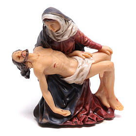 Ícones, Ovos Pintados, Quadros, Imagens: Figura resina Virgem Maria com o corpo de Jesus nos braços, 9 cm