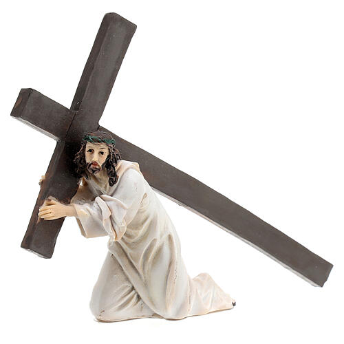 Jesus fällt unter dem Gewicht des Kreuzes, für 9 cm Krippe 3