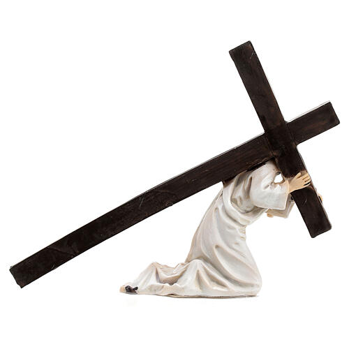 Gesù cade sotto il peso della croce statua resina 9 cm 5