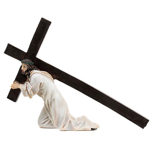 Gesù cade sotto il peso della croce statua resina 9 cm 1