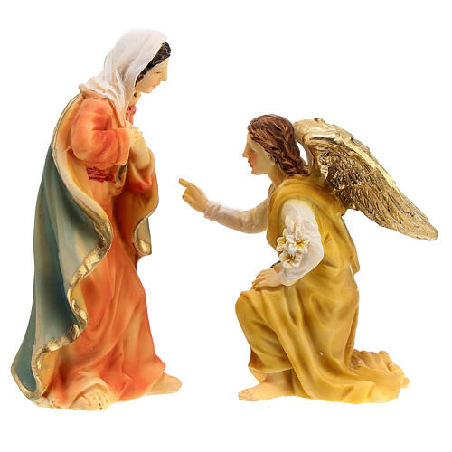 Annunciazione Angelo a Maria statue 9 cm 3