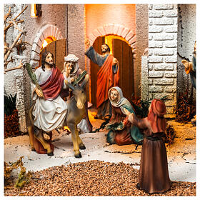 Escena de la entrada en Jerusalén de Jesús resina 9 cm