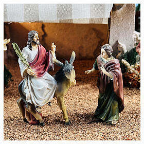Scena Ingresso a Gerusalemme di Gesù resina 9 cm