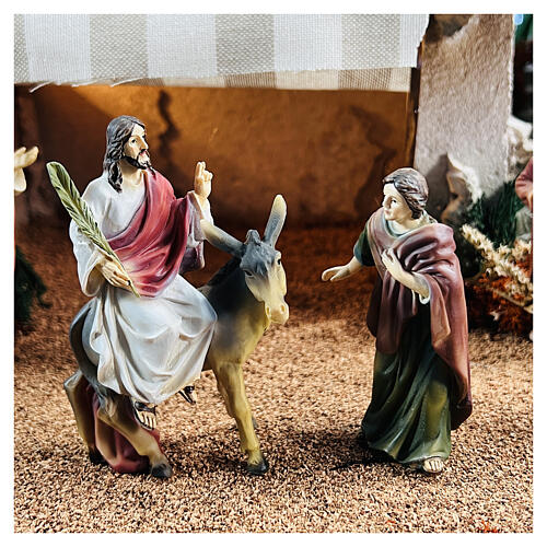Scena Ingresso a Gerusalemme di Gesù resina 9 cm 2