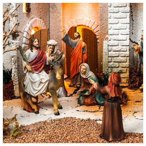 Scena Ingresso a Gerusalemme di Gesù resina 9 cm 2