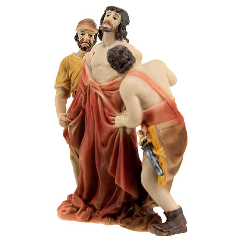 Scena Gesù spogliato dalle vesti statue 9 cm 3
