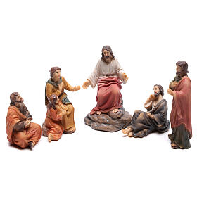 Ícones, Ovos Pintados, Quadros, Imagens: Cena Sermão da Montanha Jesus 9 cm