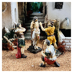 Escena pasión de Jesús flagelación de Cristo 9 cm