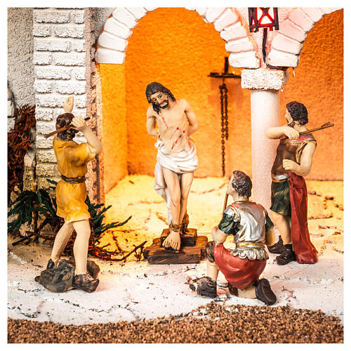 Scène passion de Jésus flagellation de Christ 9 cm 2
