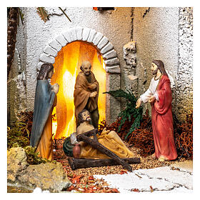 Estatuas escena de Cristo recuperación de los paralizados 9 cm