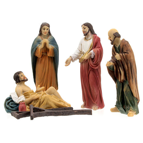 Estatuas escena de Cristo recuperación de los paralizados 9 cm 1