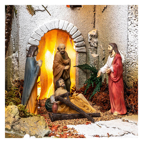 Estatuas escena de Cristo recuperación de los paralizados 9 cm 2