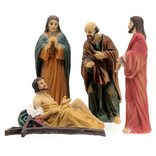 Estatuas escena de Cristo recuperación de los paralizados 9 cm 5