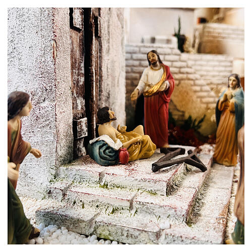 Estatuas escena de Cristo recuperación de los paralizados 9 cm 6