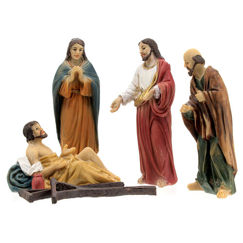 Scène vie de Christ guérison des paralysés 9 cm 1