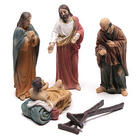 Ícones, Ovos Pintados, Quadros, Imagens: Cena vida de Jesus Cristo cura dos paralíticos 9 cm