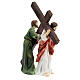 Figuras de resina da Paixão de Jesus: Jesus carregando a Cruz no caminho do Calvário, com Simão Cireneu e a Verónica s10