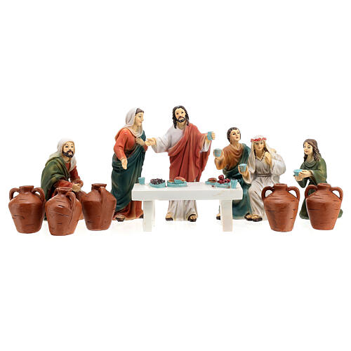 Vida de Jesus Cena Bodas de Caná figuras 9 cm resina 1