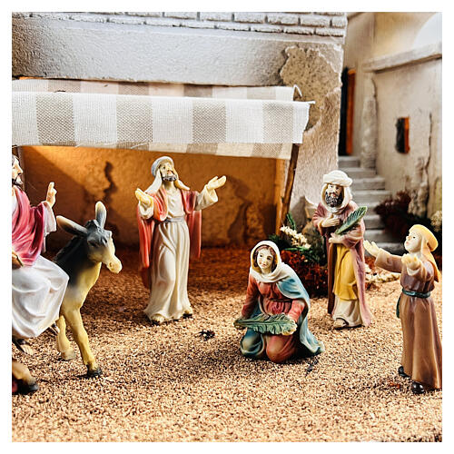 Grupo figuras cidadãos Entrada de Jesus em Jerusalém 9 cm 4