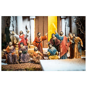 Figuras resina da vida de Jesus: o povo condena Jesus à morte, altura máxima 10 cm