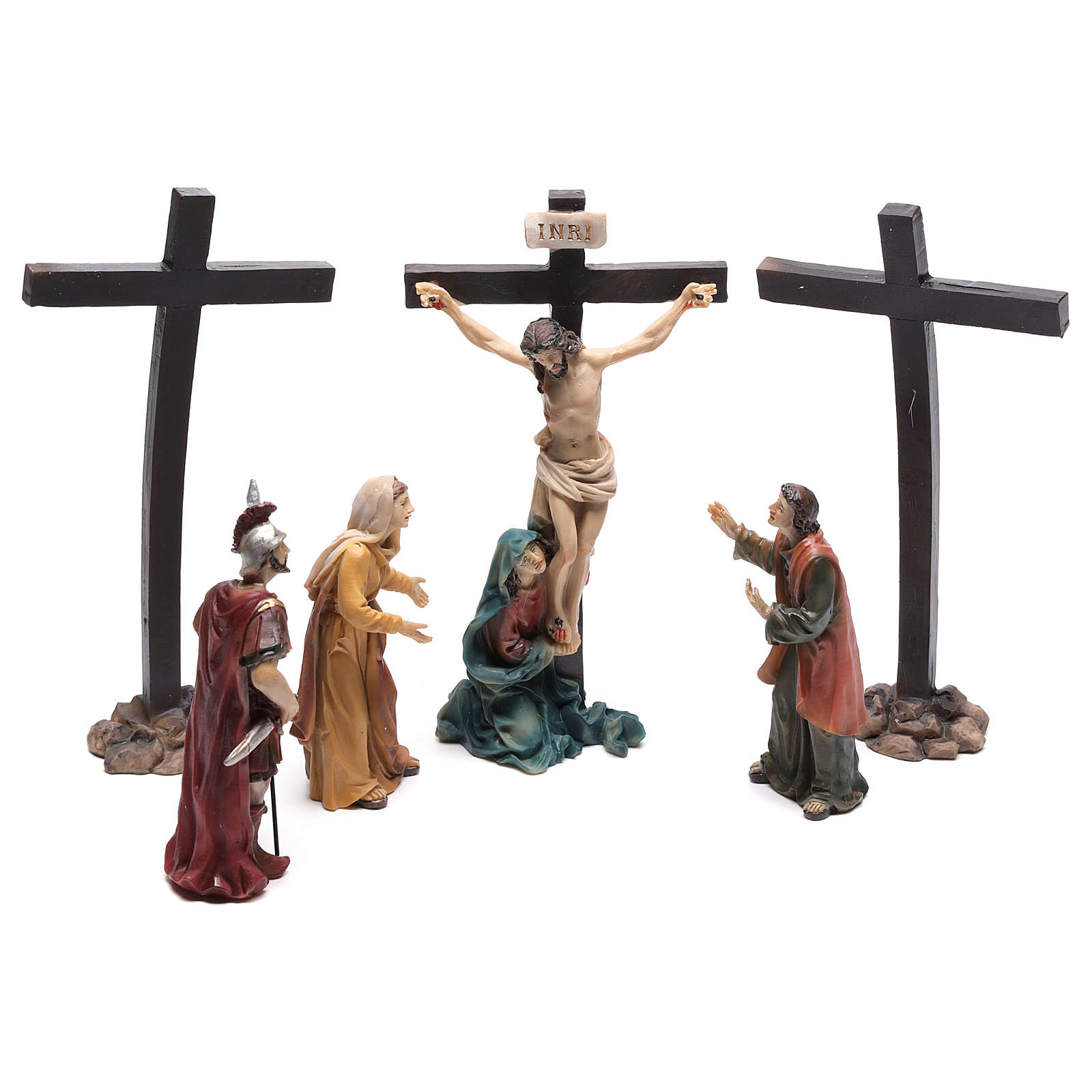 Jesus on the cross with Mary at his feet 9 cm | online sales on HOLYART ...