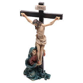 Ícones, Ovos Pintados, Quadros, Imagens: Cena Jesus na cruz com Maria aos pés dele 9 cm