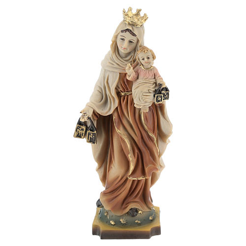 Hand painted resin statue of Our Lady of Mount Carmel 14.5 cm. 1