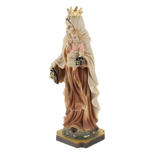 Hand painted resin statue of Our Lady of Mount Carmel 14.5 cm. 3