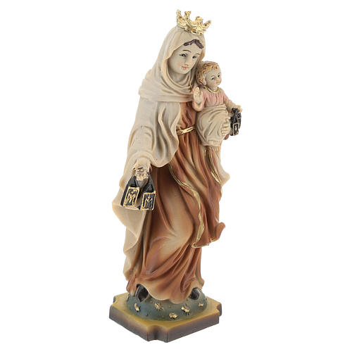 Hand painted resin statue of Our Lady of Mount Carmel 14.5 cm. 4