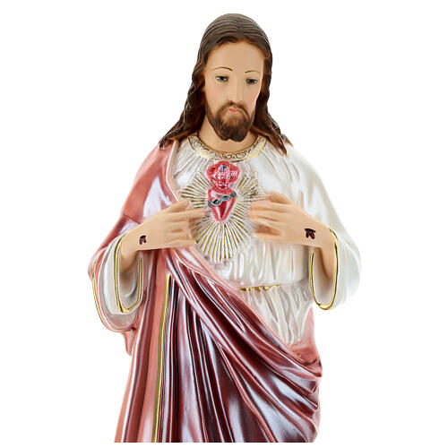 Figura Święte Serce Jezusa gips perłowy 60 cm 2