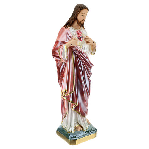 Sacred Heart of Jesus statue 60 cm, in mother of pearl plaster 5