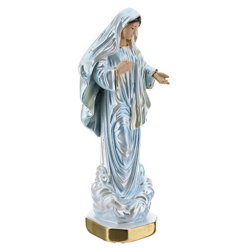 Statue plâtre nacré Notre-Dame de Medjugorje 20 cm 3