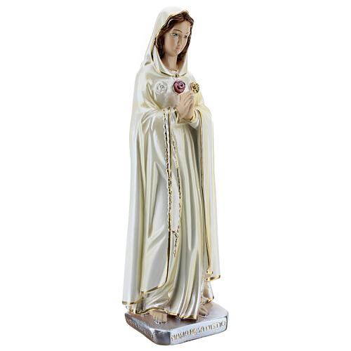 Statue of the Mystic Rose in mother of pearl plaster 30 cm 4