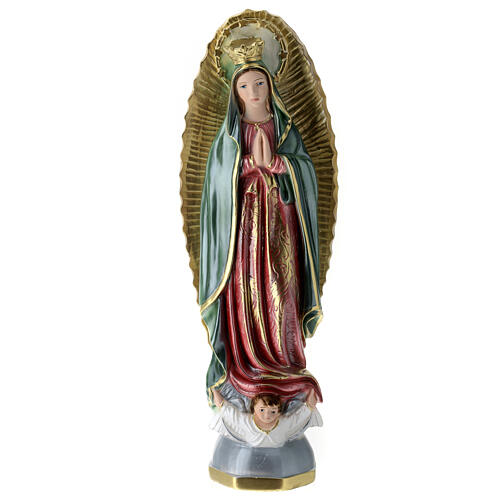 Virgen de Guadalupe 40 cm yeso nacarado 1