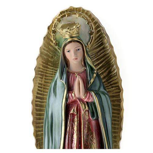 Virgen de Guadalupe 40 cm yeso nacarado 2
