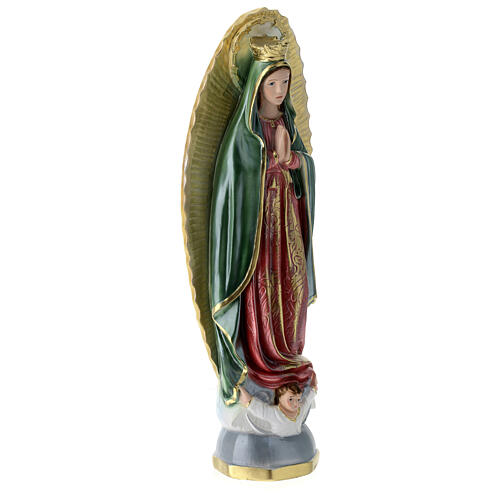 Virgin of Guadalupe statue 40 cm plaster mother of pearl 3