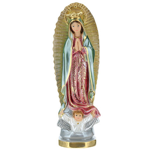 Virgen Guadalupe 25 cm yeso nacarado 1