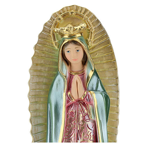 Virgen Guadalupe 25 cm yeso nacarado 2