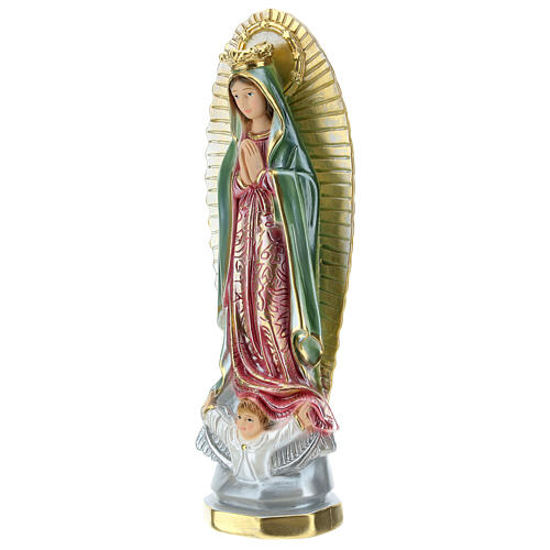 Virgen Guadalupe 25 cm yeso nacarado 3