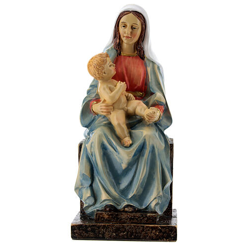 Mary sitting with Child Jesus statue in resin 20 cm 1