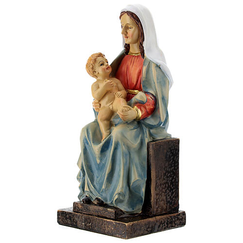 Mary sitting with Child Jesus statue in resin 20 cm 2