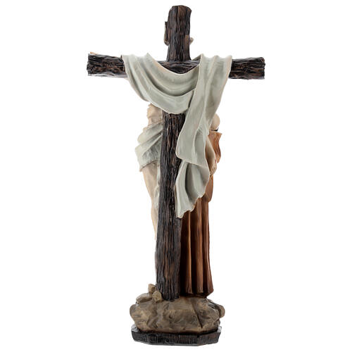 Statue Saint François dépose Jésus de la Croix résine 30 cm 4