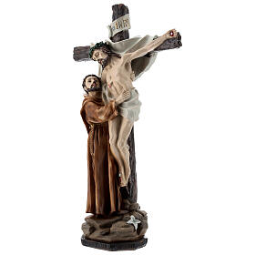 Statua San Francesco depone Gesù dalla Croce resina 30 cm