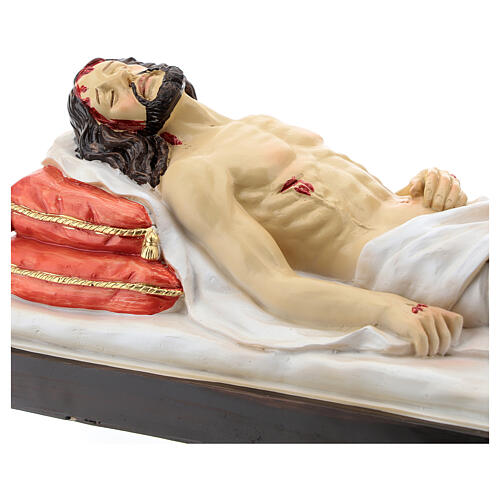 Estatua Cristo muerto en cama resina 30 cm 2