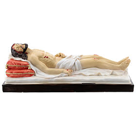 Statua Cristo morto su letto resina 30 cm