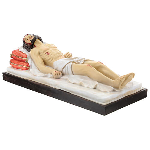 Statua Cristo morto su letto resina 30 cm 4