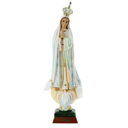 Estatua Virgen de Fátima pintada resina vacía 65 cm 1
