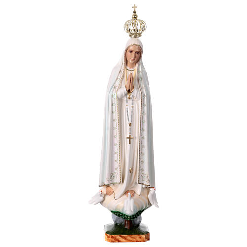Estatua Virgen de Fátima resina vacía 85 cm pintada a mano 1